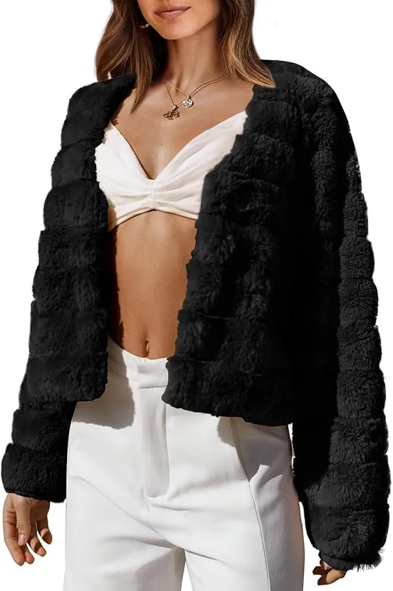 BTFBM Faux Fur Cropped Jacket